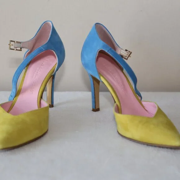 EUC Fauzian Jeunesse suede leather pumps pointed toes made in Italy SIZE 36 - Picture 2 of 8